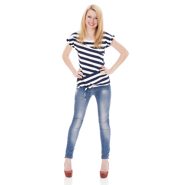 Beautiful young woman in jeggings