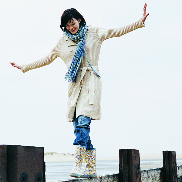 Woman wearing scarf