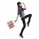 Woman going shopping in skinny jeans